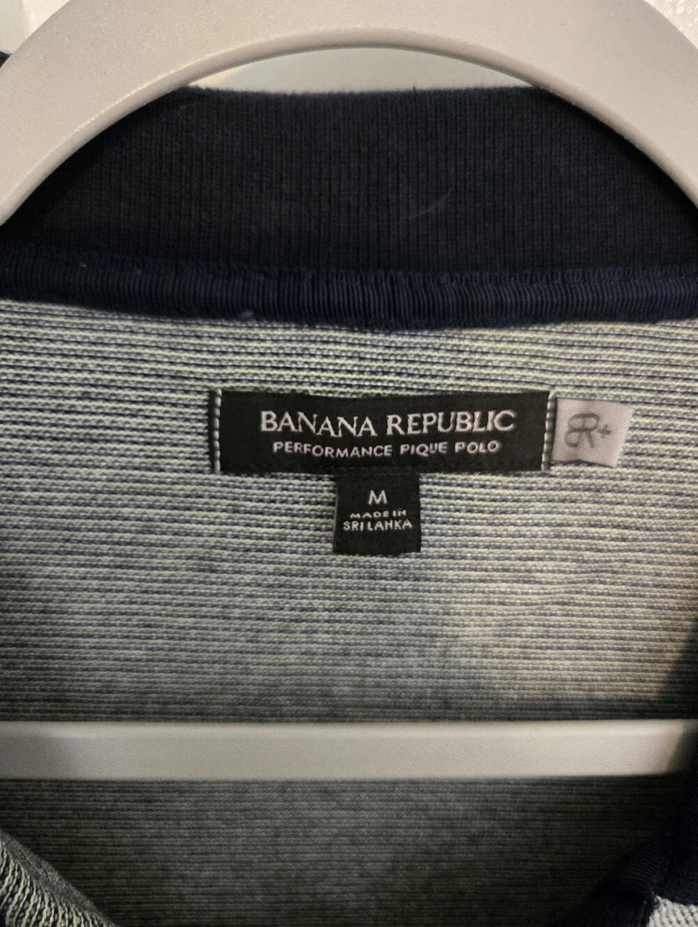 Banana Republic Gray Polo with Black Contrast Collar